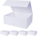 White Magnetic Gift Boxes 5 Pack 13.8 x 9 x 4.3 in - Collapsible Gift