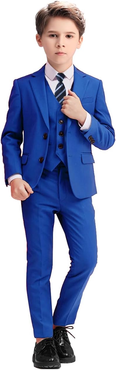 Boys Suits 5 Piece Slim Fit Suit for Kids Formal Events