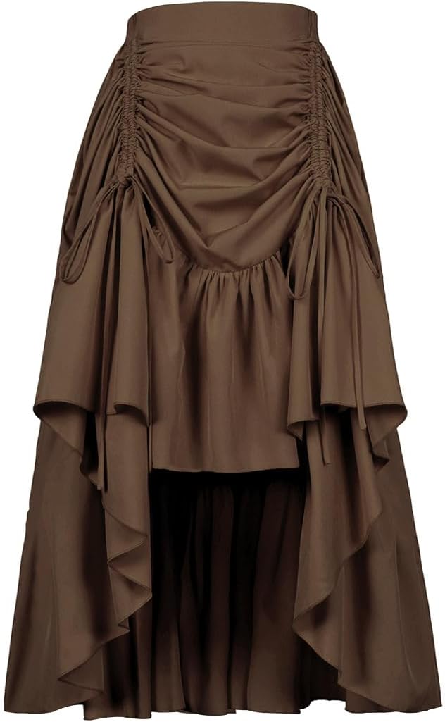 Women's Long Dress Gothic Steampunk Victorian High Low Skirt