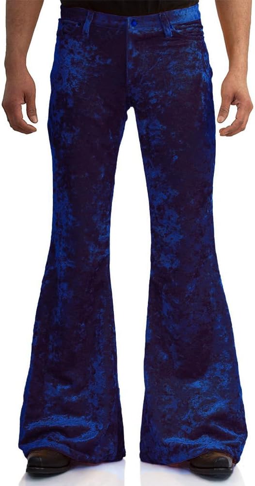 Stylish 70s Inspired Bell Bottom Velvet Pants for Men