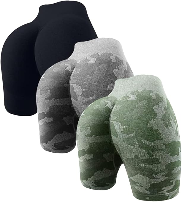 OQQ Women's 3 Piece Butt Lifting Yoga Shorts for Workout