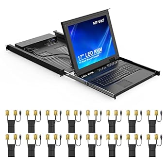 MT-VIKI 16 Port KVM VGA Switch with 17ft' LCD Monitor for 1U Rack