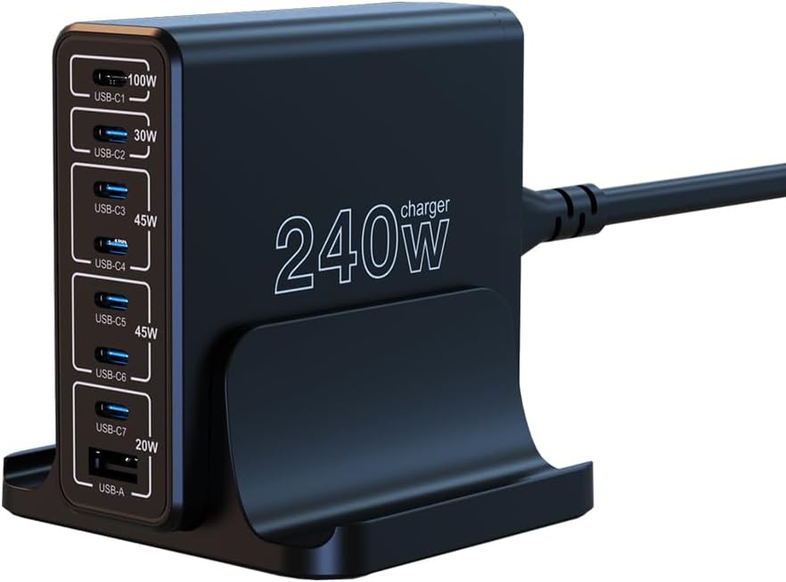 URVNS 240W USB C Charger: Compact Multiport Fast Charging Station