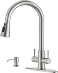DAYONE Two-Handle Kitchen Faucet with Pull Down Sprayer - Durable