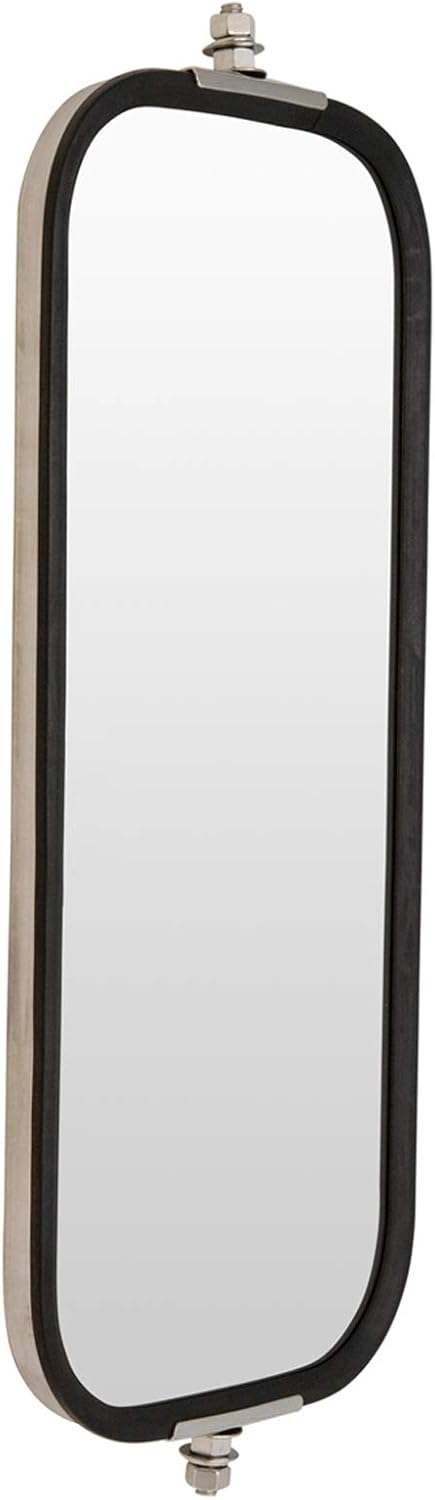 TRQ West Coast Mirror Ribbed Back 16x7 Stainless Steel for HD Truck