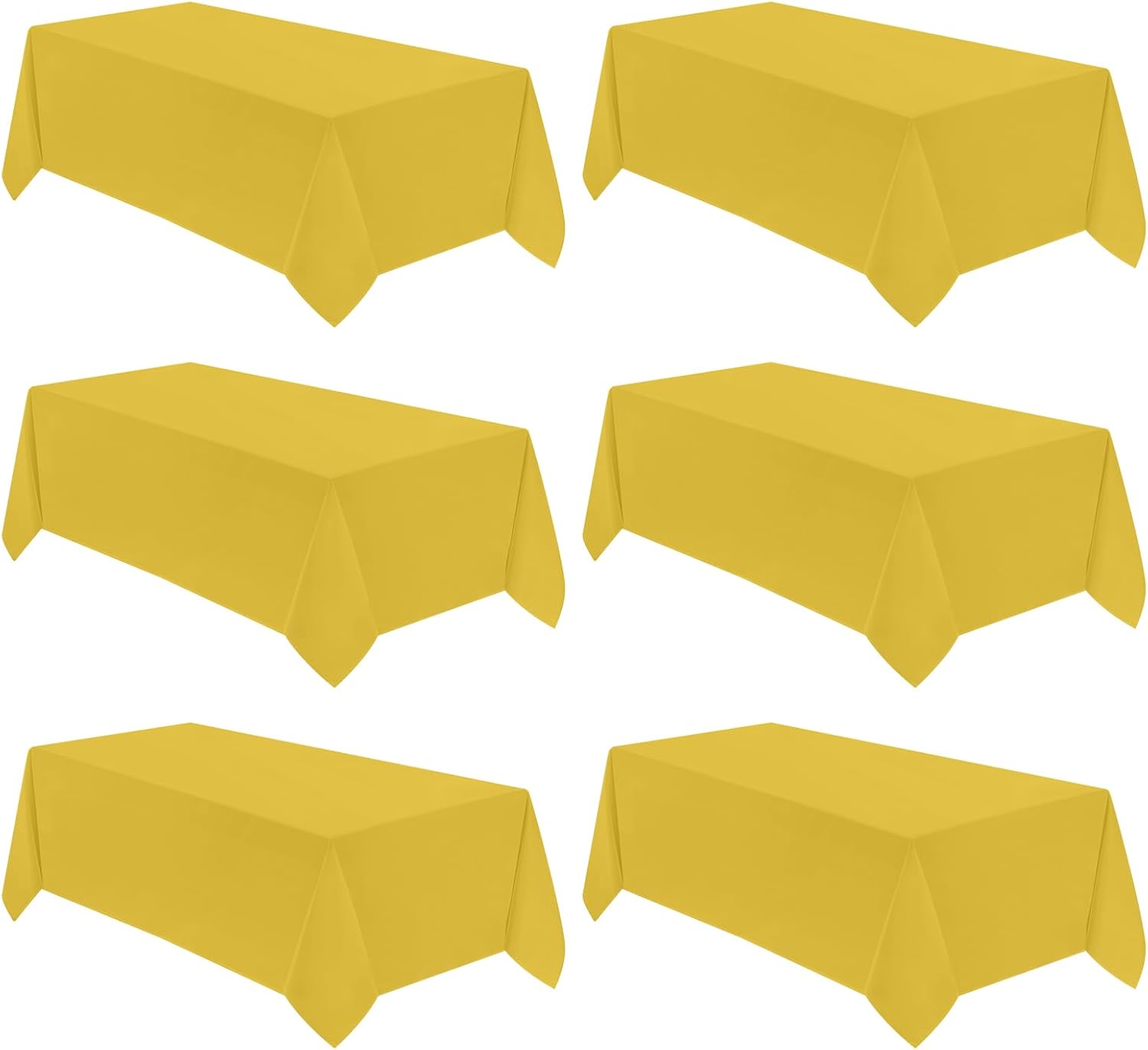 Yellow Polyester Tablecloth 6 Pack for Dining and Events