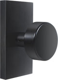 Matte Black Interior Door Knob Modern Passage Rectangle - Sleek