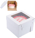 Tall Cake Boxes for Tier Cakes 12x12x8 in - Sturdy Bakery Carrier