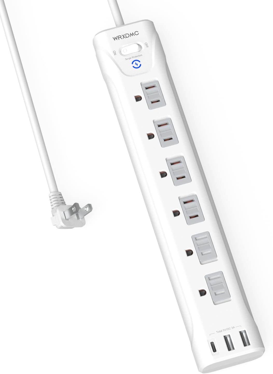 Surge Protector with 2 Prong to 3 Prong Adapter