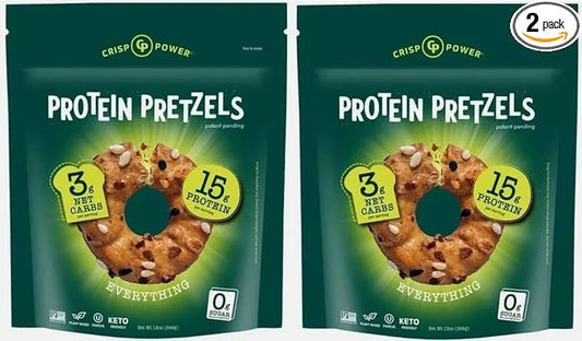 High Protein Everything Pretzels, Keto Friendly