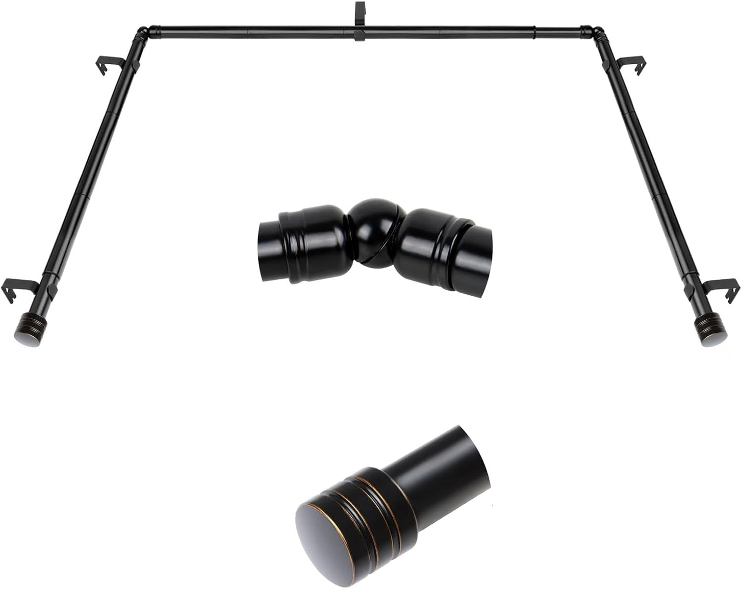 Bay Window Curtain Rods for Stylish Home Decor by HOTOZON