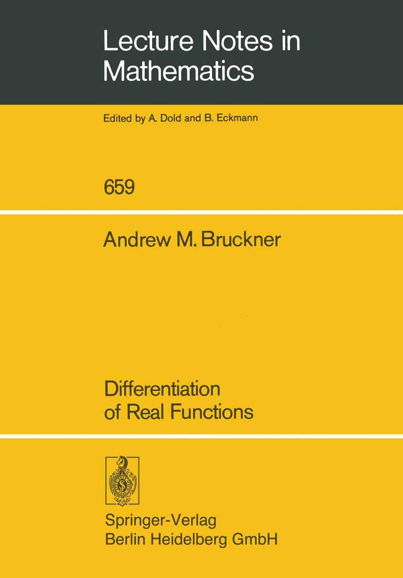 Differentiation of Real Functions Lecture Notes in Mathematics