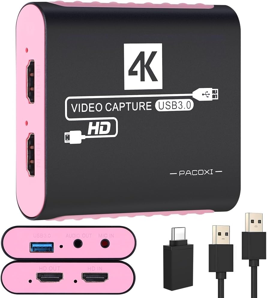 Capture Card with 4K HDMI Passthrough for Streaming and Gaming