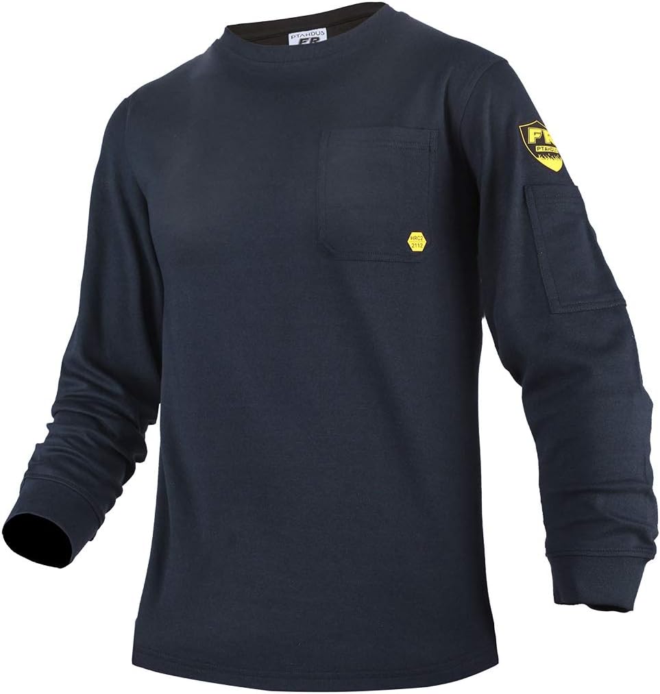 PTAHDUS FR Shirts for Men - Flame Resistant Long Sleeve Workwear