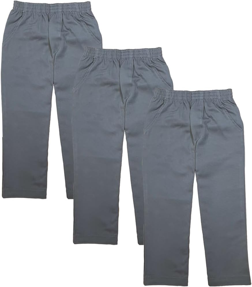 Unik Boy's Uniform All Elastic Waist Pull-on Pants for Comfort