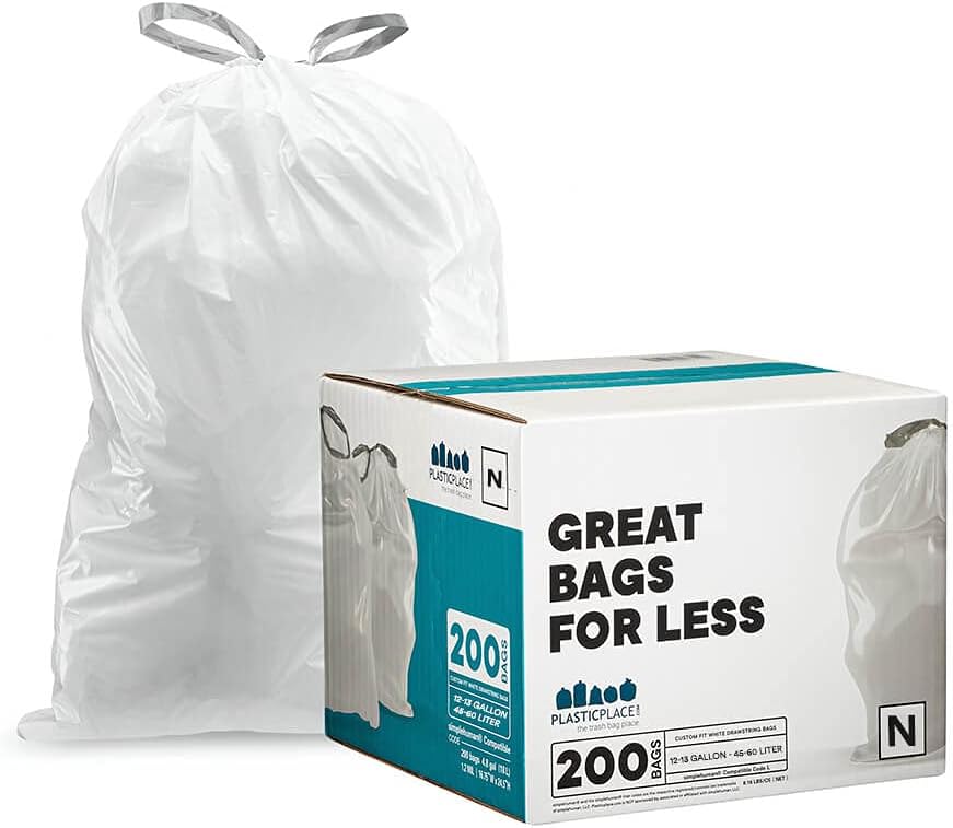 Custom Fit Trash Bags for Simplehuman Code N Cans - 200 Count