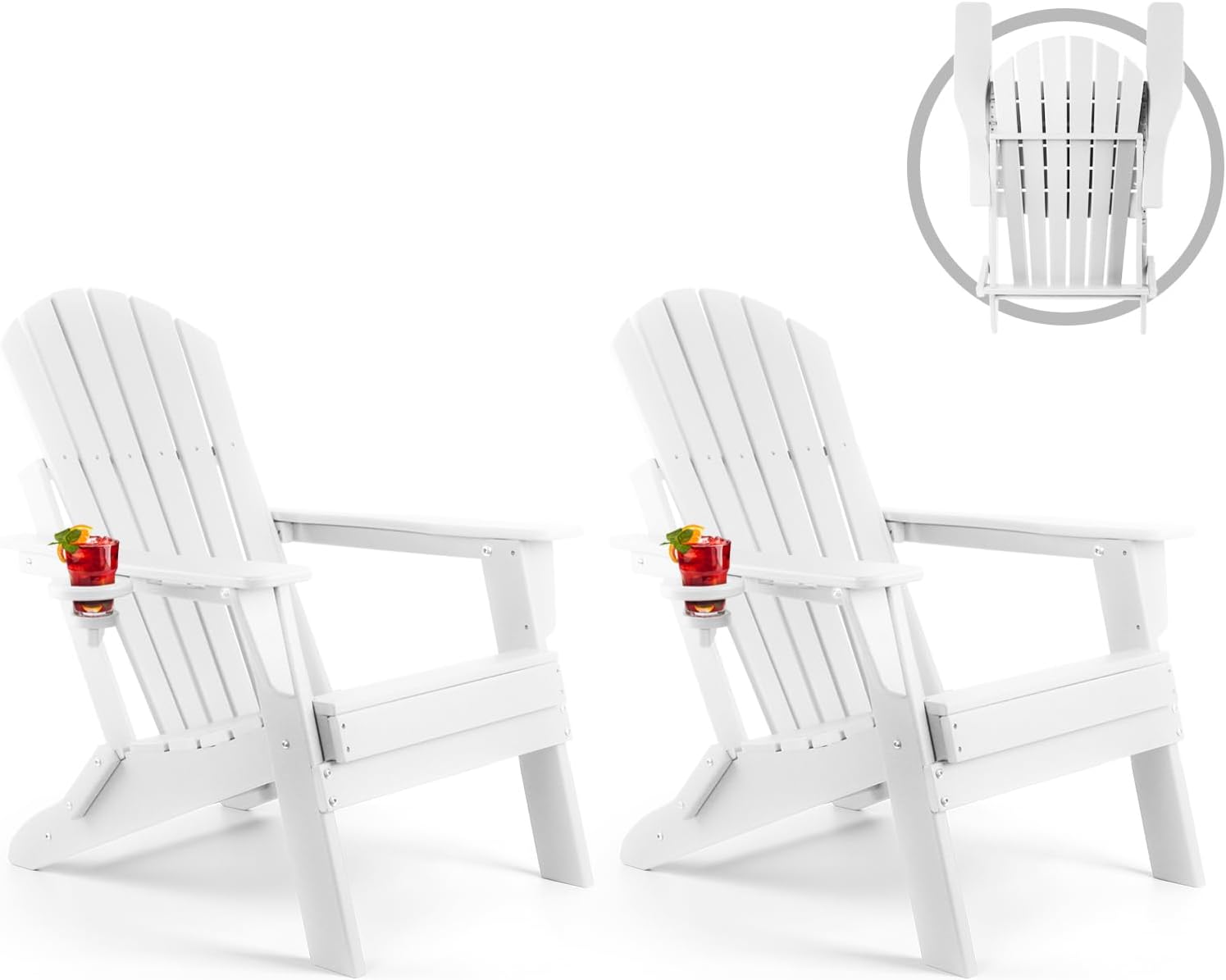 Folding Adirondack Chair Set of 2 for Outdoor Relaxation