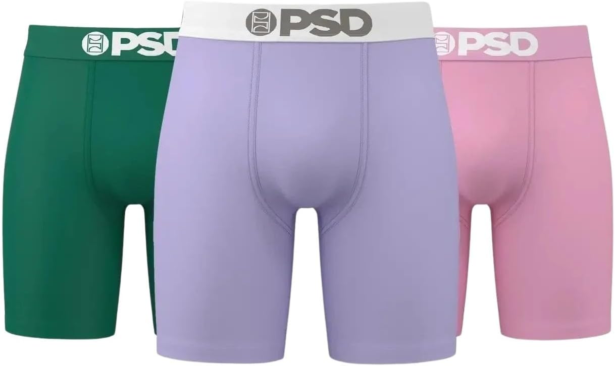 PSD Men's Basic Solid Boxer Briefs - Breathable Supportive Underwear