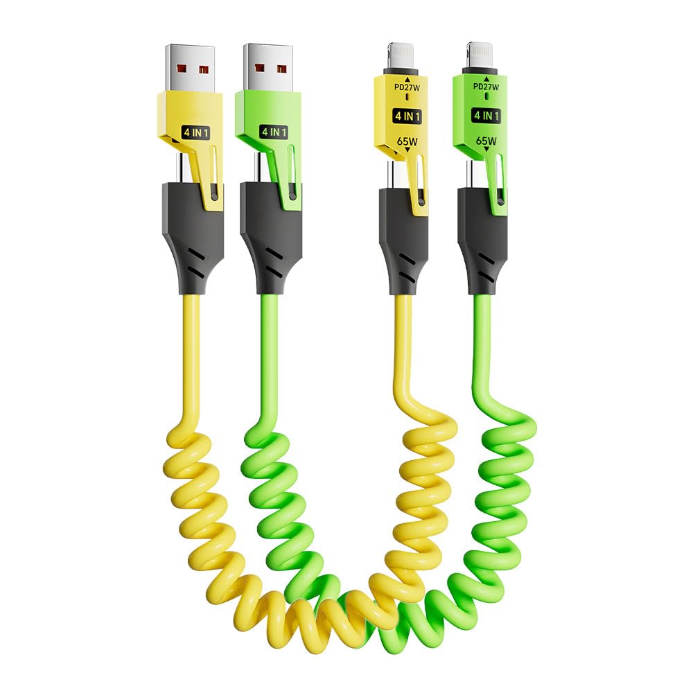 Fast Charge 4-in-1 Coiled Cable Duo - 65W Power