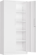 INTERGREAT White Metal Storage Cabinet 72 in Tall Steel - Secure