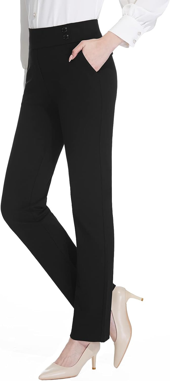 Tapata Women's Straight Leg Dress Pants for Work and Casual Wear
