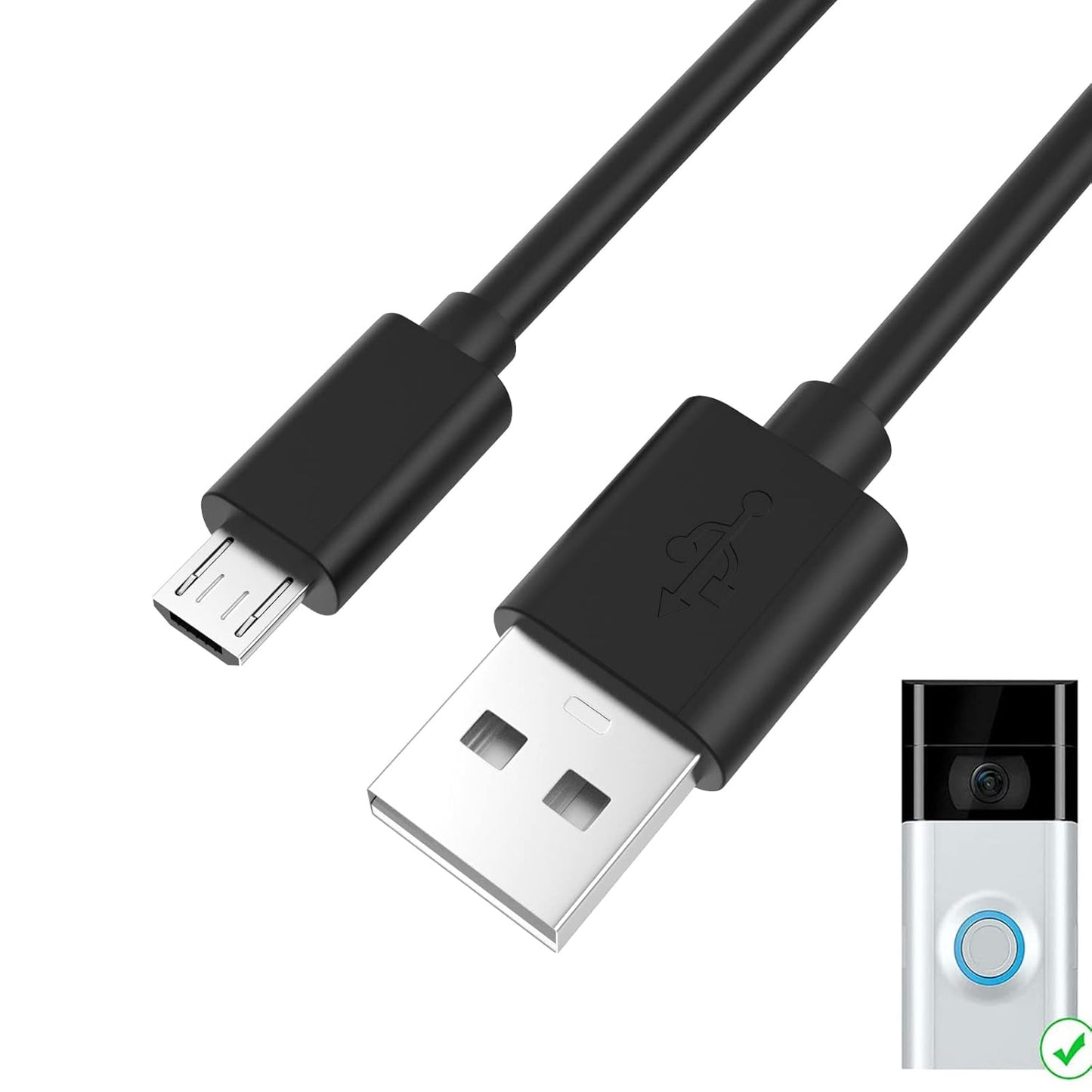 Fast Charge Cable for Ring Doorbells - 6.6FT