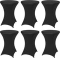 FestiCorp 6 Pack Spandex Black Table Cover for 30-32 in Tables