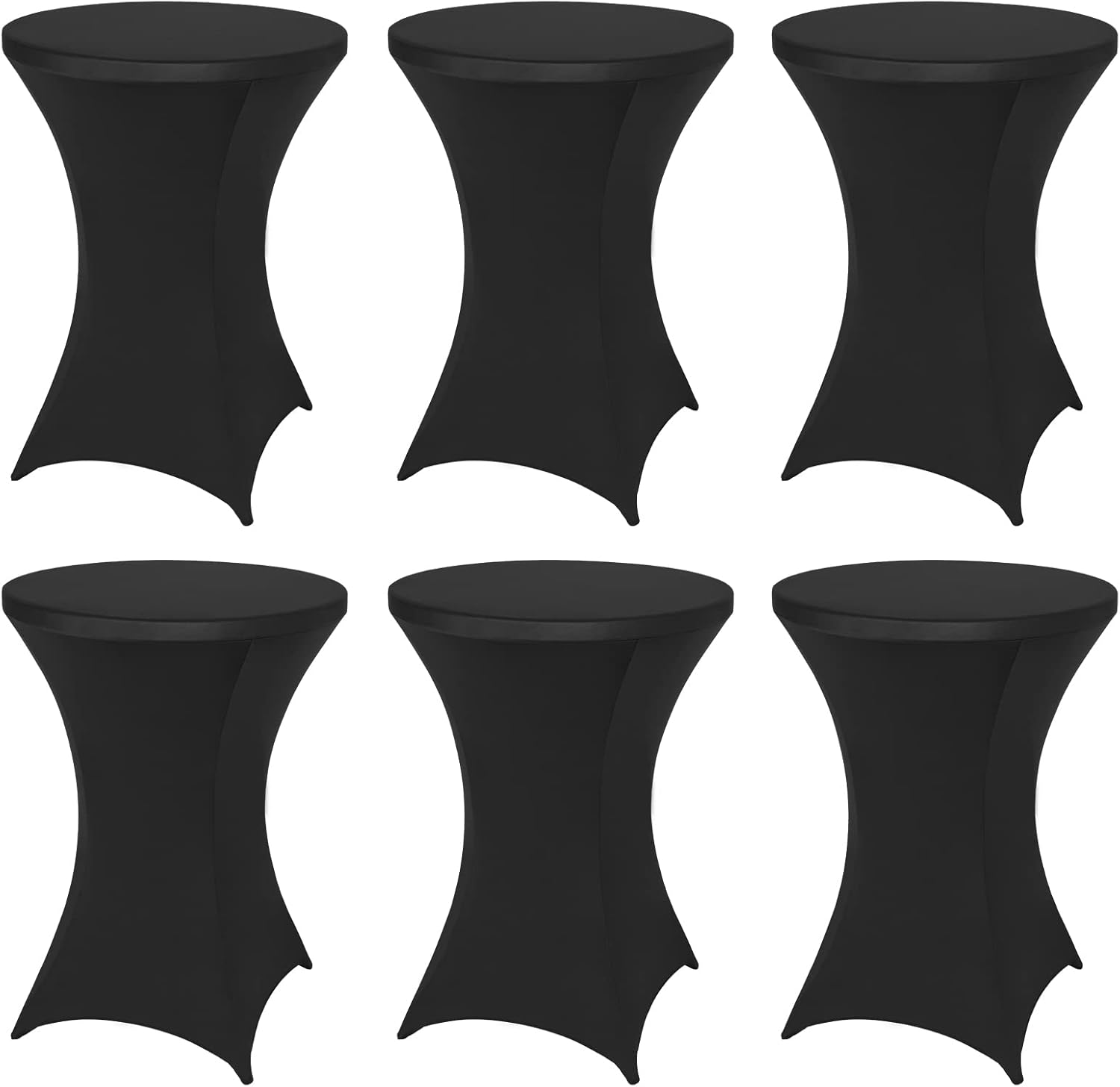 FestiCorp Spandex Black Table Cover for Cocktail Tables
