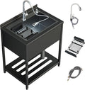 25.7in Stainless Steel Utility Sink Single Bowl with Faucet - Heavy