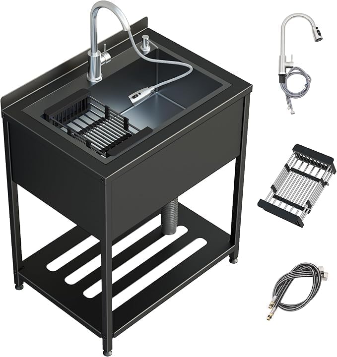 25.7in Stainless Steel Utility Sink for Kitchens and Bathrooms