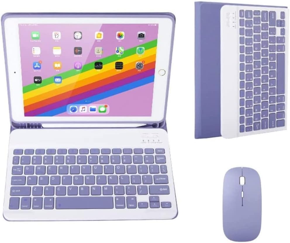 Color Keyboard Case for iPad 9th 8th 7th Gen with Mouse