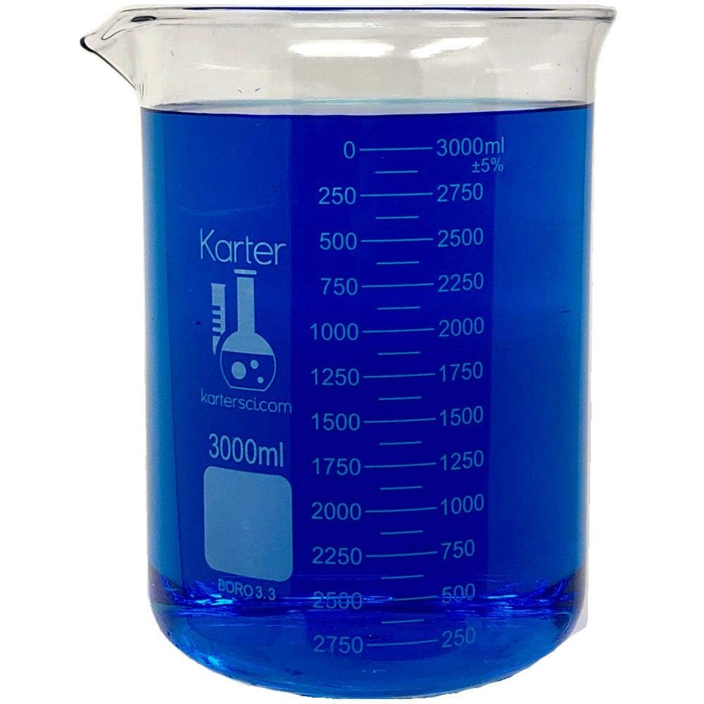 3L Low Form Griffin Beaker - High Quality Borosilicate Glass