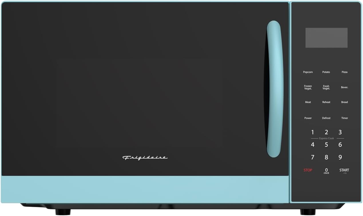 Effortless Cooking: Frigidaire Blue Microwave with Oversized Display
