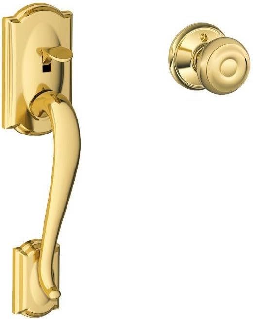 Schlage FE285 Camelot Front Entry Handleset with Georgian Knob
