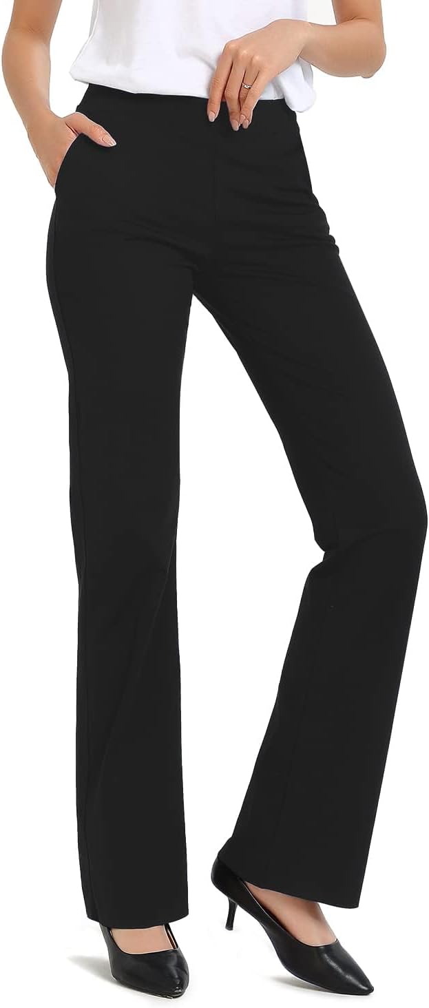 Bootcut Yoga Pants for Women - Flare Long Trousers with Pockets