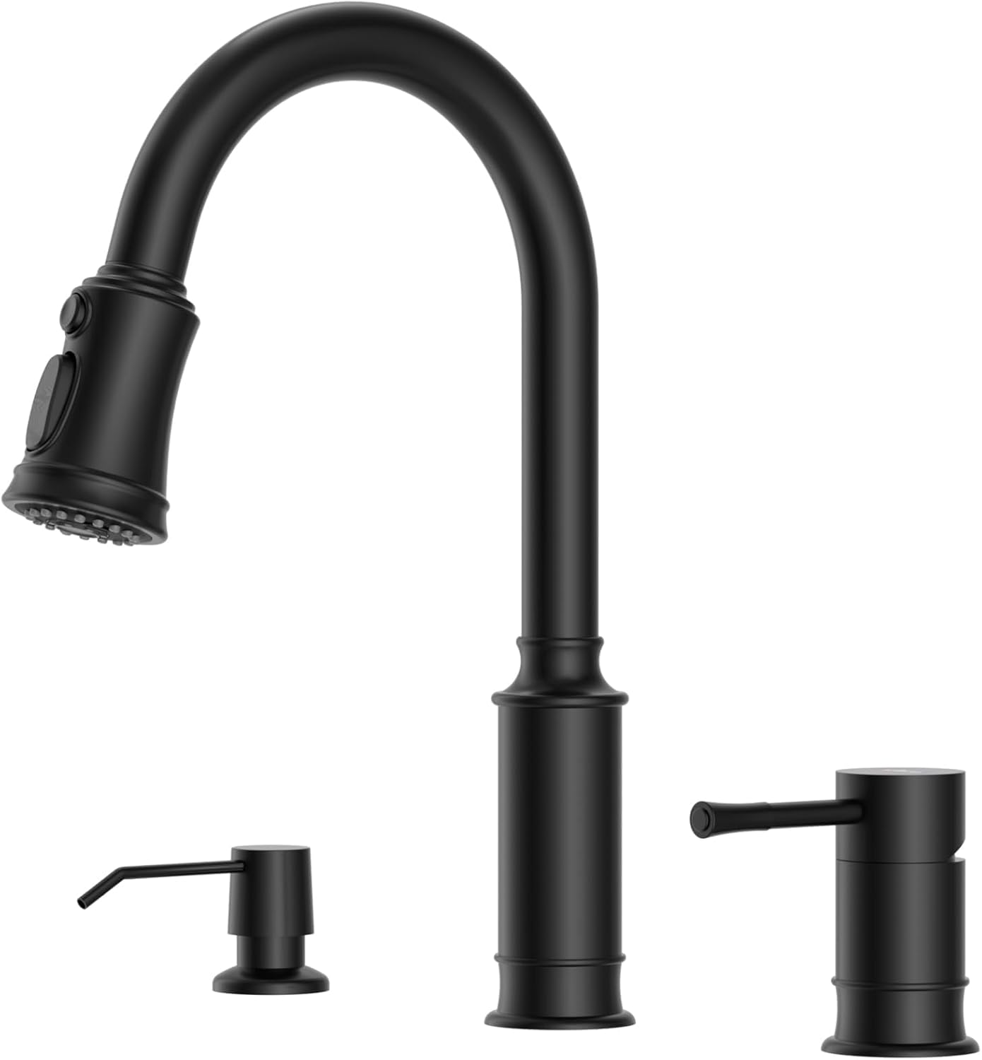 APPASO 3 Hole Kitchen Sink Faucet with Pull Down Sprayer