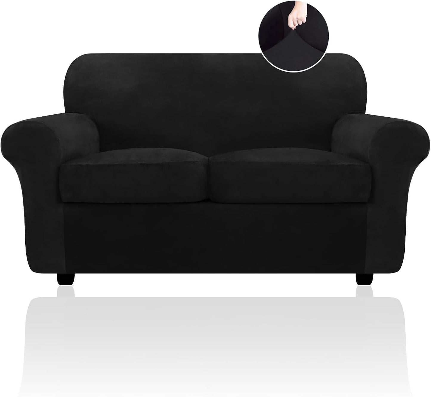 FestiCorp Velvet Sofa Covers for 2 Seat Cushion Couch Slipcovers