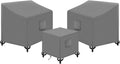 3-Piece Grey Patio Furniture Cover Set for Bistro Sets - Water