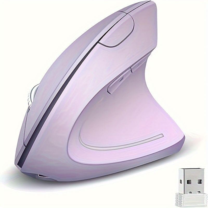 ASOYIOL Ergo Wireless Mouse, Purple 1600 DPI for Right Hand