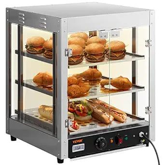 VEVOR 3-Tier Commercial Food Warmer with 3D Heating & Lighting