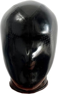 Black Latex Micropores Hood Mask - Durable Back Zipper Design