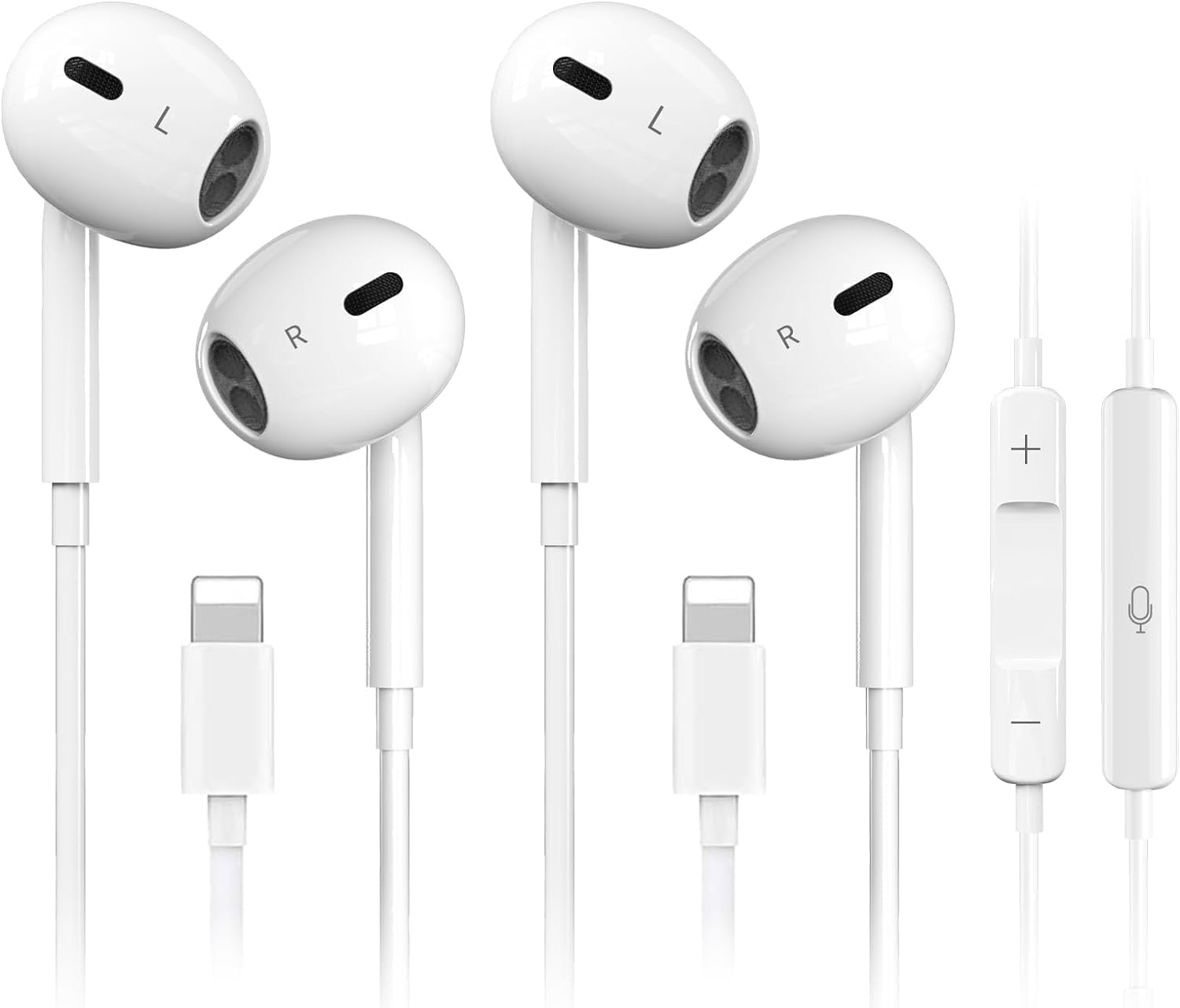 Premium 2-Pack iPhone Earbuds: Clear Sound & Hands-Free Control