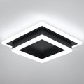 Modern LED Ceiling Light Black Square - Bright 32W Hallway Lamp
