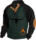 Mens Casual Corduroy Sweatshirt with Stand Collar for Fall