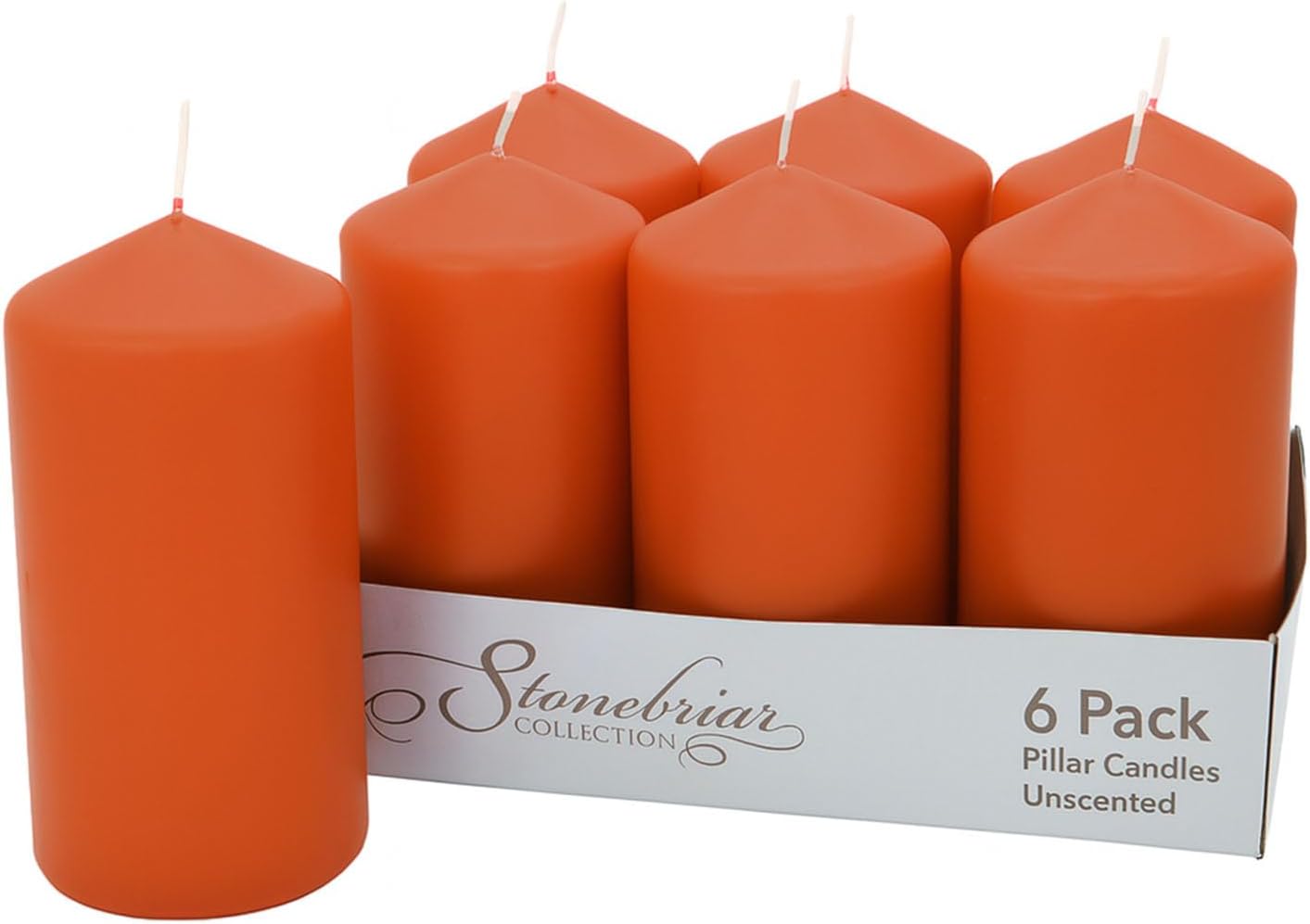 Stonebriar Unscented Pillar Candles for Home Decor and Events