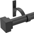 Single Curtain Rods for Windows 72 to 144 in - Heavy Duty Matte Black