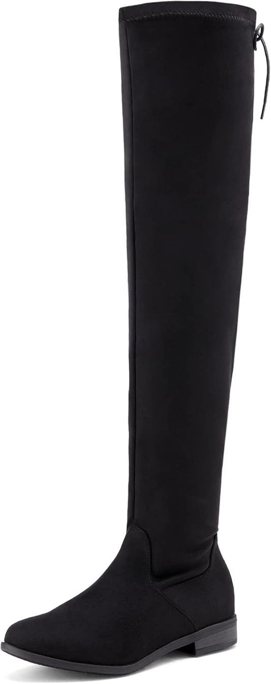 DREAM PAIRS Women's Over The Knee High Low Block Heel Boots