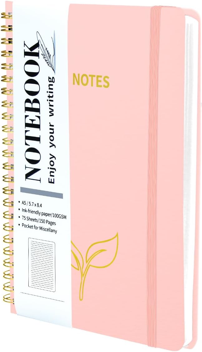 LIVSMON A5 Hardcover College Ruled Journal - 150 Pages Thick Paper for Work & Note Taking