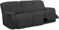 Microfiber Stretch Sectional Recliner Sofa Slipcover - Soft Dark Gray