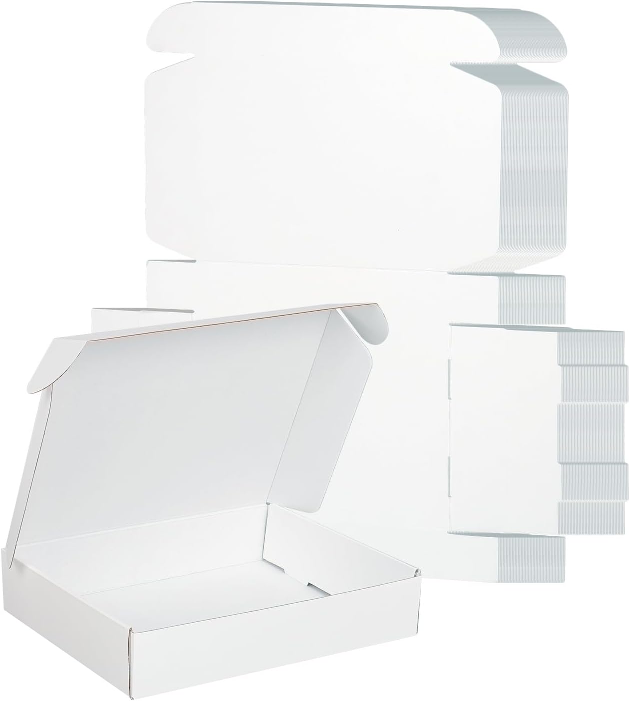 10x8x2 White Shipping Boxes for Small Business - 45 Pack